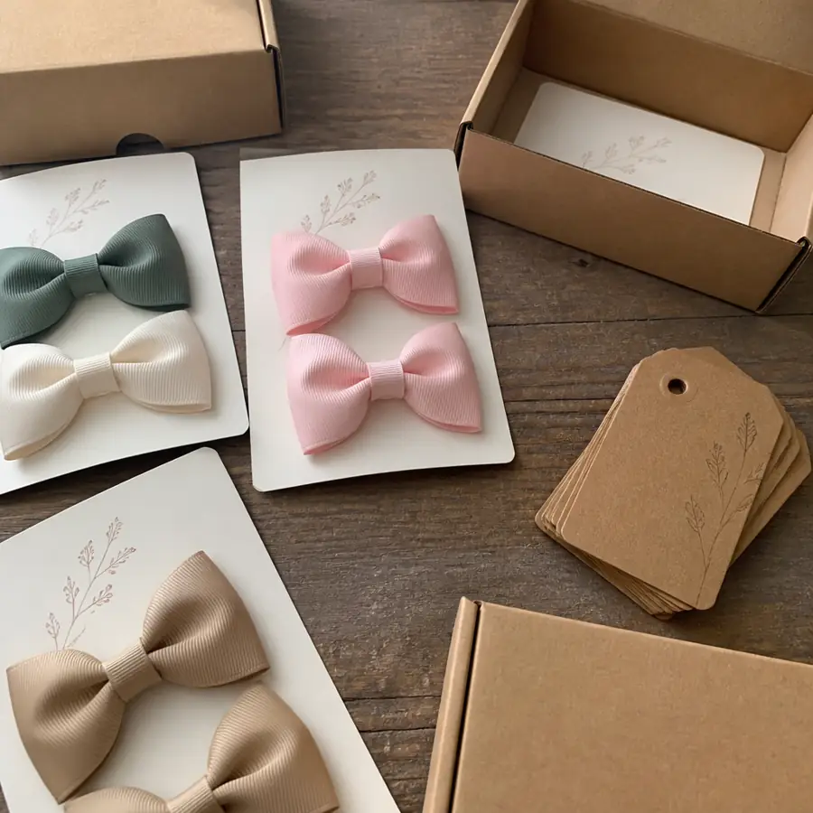 Bow display cards and packaging