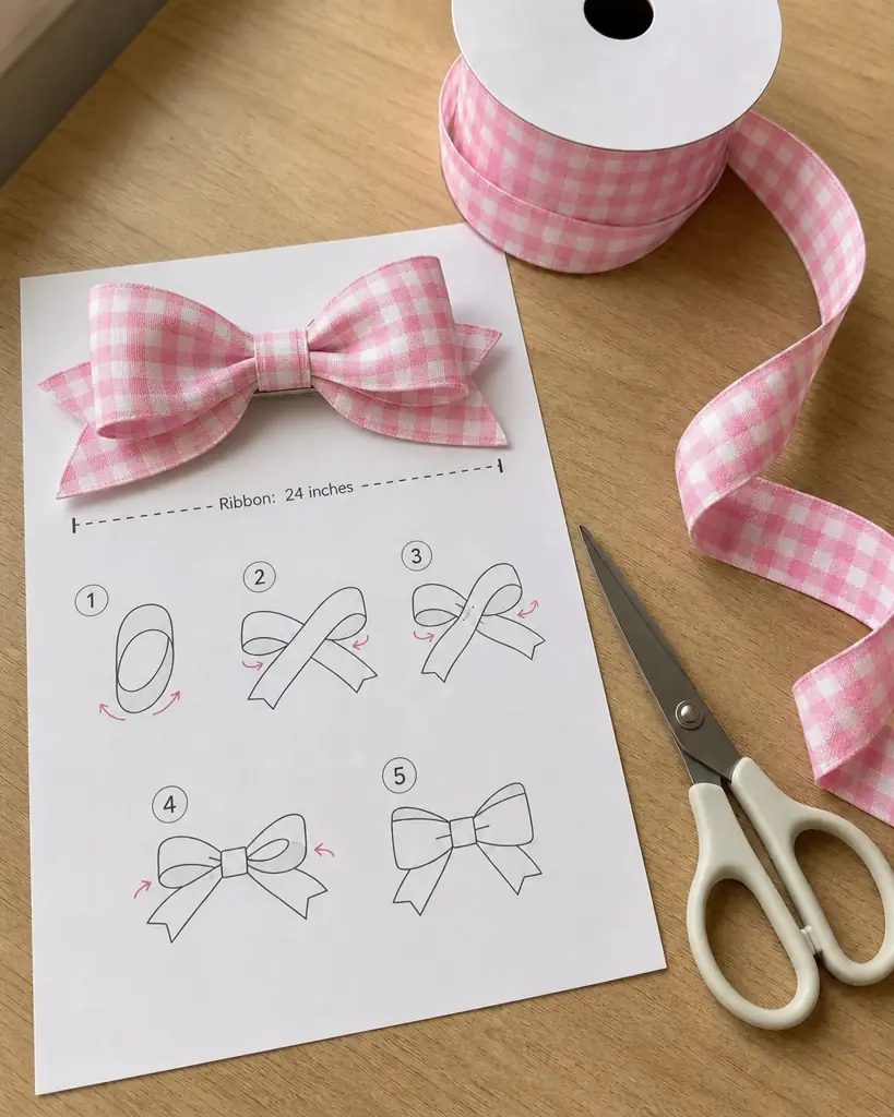 The finished boutique hair bow on the template