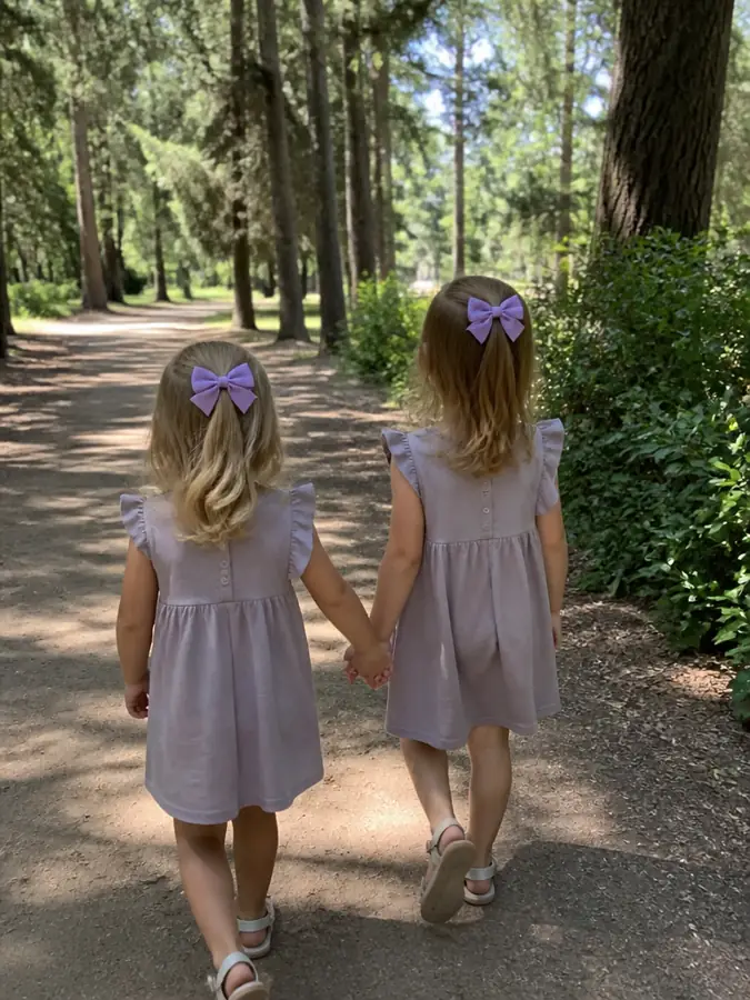 Sisters with matching bows