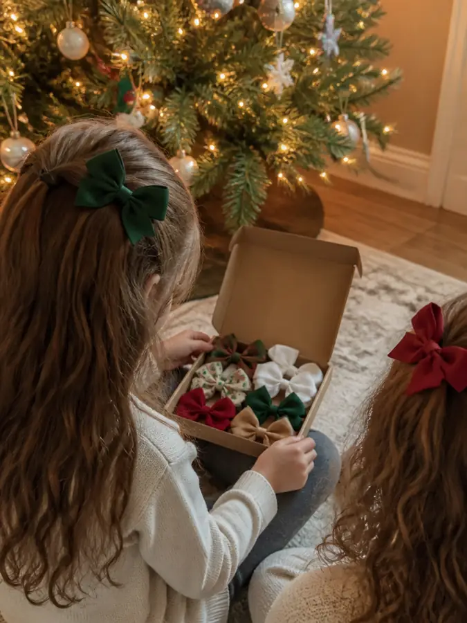 Christmas bows under the tree